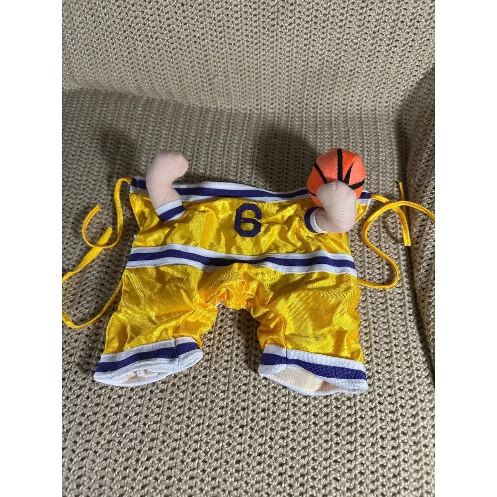 Dog Basketball Player Costume Yellow & Purple With Ball Size Small